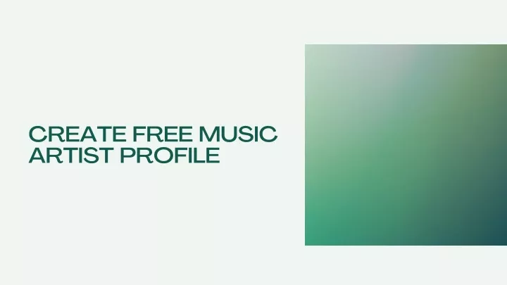create free music artist profile
