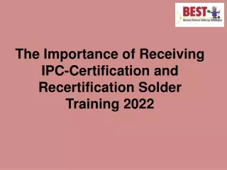the importance of receiving ipc certification