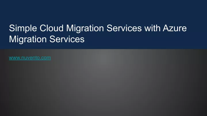 simple cloud migration services with azure