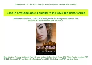 [Pdf]$$ Love in Any Language a prequel to the Love and Honor series READ PDF EBOOK