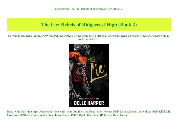 mobi epub the lie rebels of ridgecrest high book 2