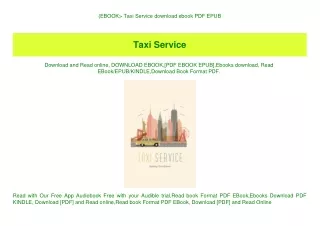 (EBOOK Taxi Service download ebook PDF EPUB