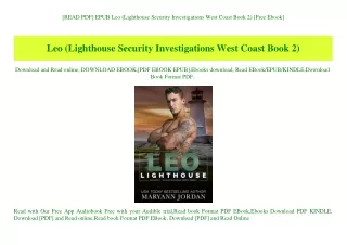 [READ PDF] EPUB Leo (Lighthouse Security Investigations West Coast Book 2) [Free Ebook]