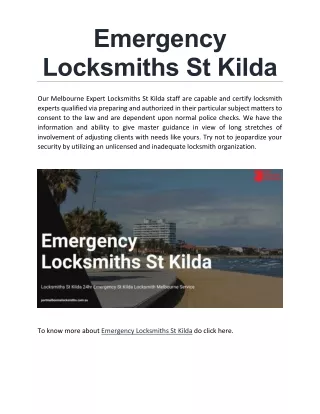 emergency locksmiths st kilda