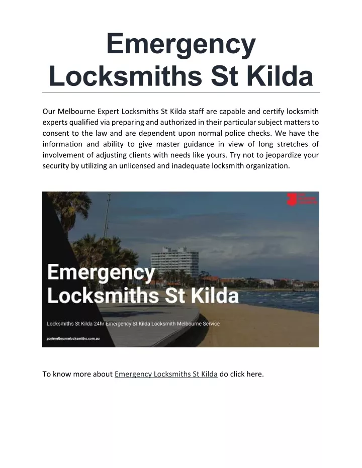 emergency locksmiths st kilda