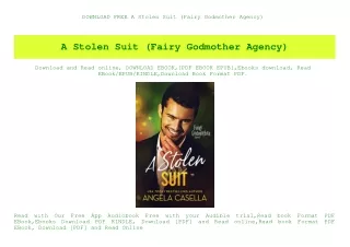 DOWNLOAD FREE A Stolen Suit (Fairy Godmother Agency) (READ PDF EBOOK)