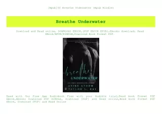 [Epub]$$ Breathe Underwater (Epub Kindle)