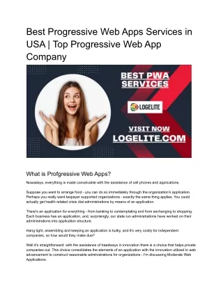 Best Progressive Web Apps Services in USA _ Top Progressive Web App Company