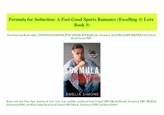 PDF) Formula for Seduction A Feel-Good Sports Romance (Excelling @ Love Book 3) PDF eBook