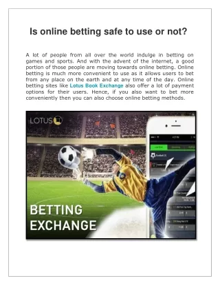Is online betting safe to use or not