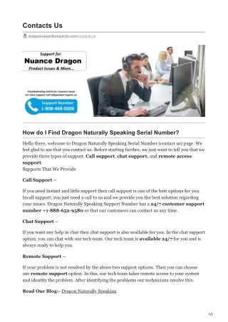 How do I Find Dragon Naturally Speaking Serial Number?