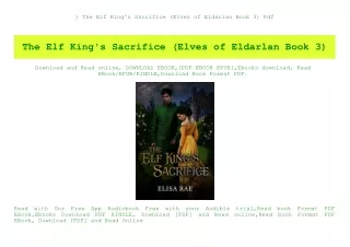 ^DOWNLOAD-PDF) The Elf King's Sacrifice (Elves of Eldarlan Book 3) Pdf