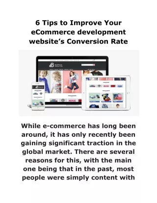 6 tips to improve your ecommerce development