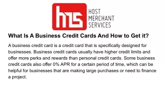 what is a business credit cards and how to get it