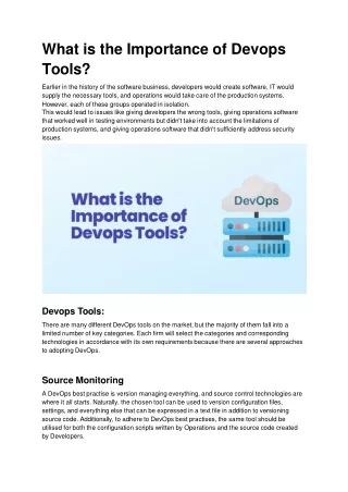 what is the importance of devops tools