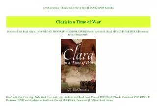 {epub download} Clara in a Time of War [EBOOK EPUB KIDLE]