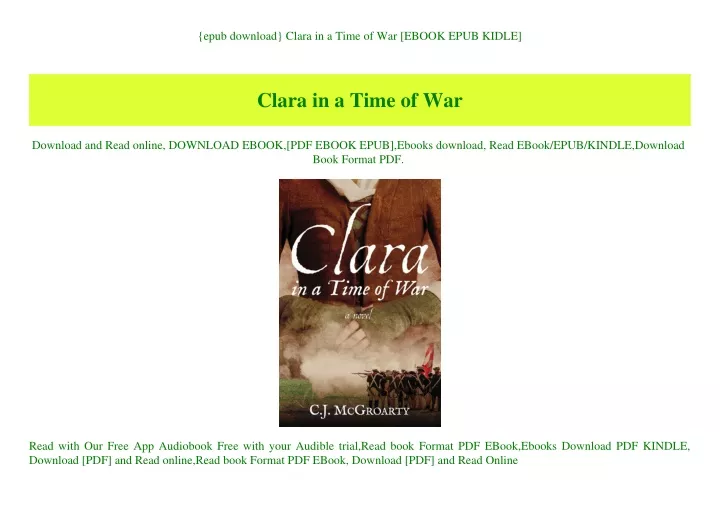 epub download clara in a time of war ebook epub