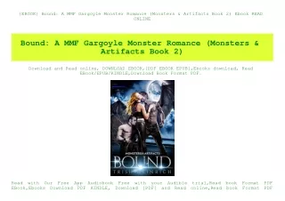 {EBOOK} Bound A MMF Gargoyle Monster Romance (Monsters & Artifacts Book 2) Ebook READ ONLINE