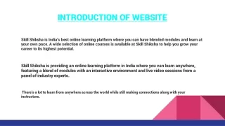 introduction of website