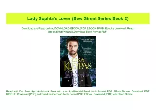 PDF) Lady Sophia's Lover (Bow Street Series Book 2) [[FREE] [READ] [DOWNLOAD]]