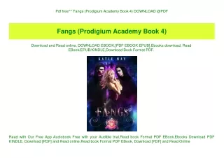 Pdf free^^ Fangs (Prodigium Academy Book 4) DOWNLOAD @PDF