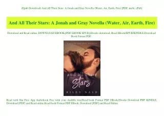 (Epub Download) And All Their Stars A Jonah and Gray Novella (Water  Air  Earth  Fire) [PDF  mobi  ePub]