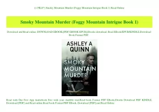 (P.D.F. FILE) Smoky Mountain Murder (Foggy Mountain Intrigue Book 1) Read Online