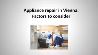 appliance repair Vienna at low cost