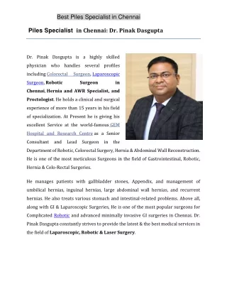 Best Specialist  in Chennai
