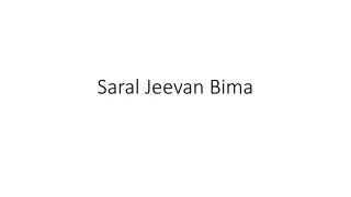 Saral Jeevan Bima