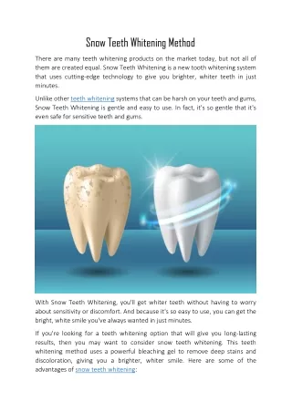 snow teeth whitening method