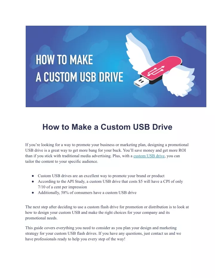 how to make a custom usb drive