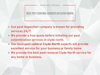 Pest Control Clyde North | True Pest Control