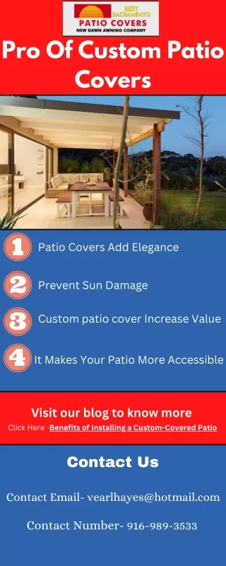 pro of custom patio covers