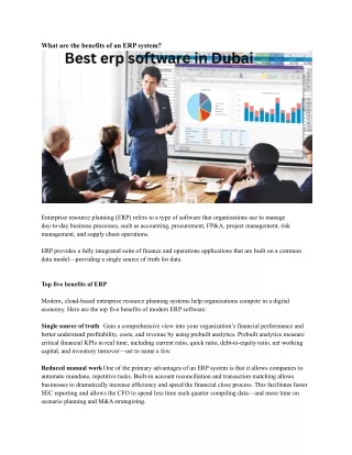 what are the benefits of an erp system