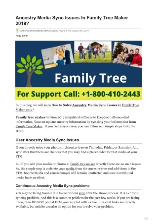 Ancestry Media Sync Issues In Family Tree Maker 2019