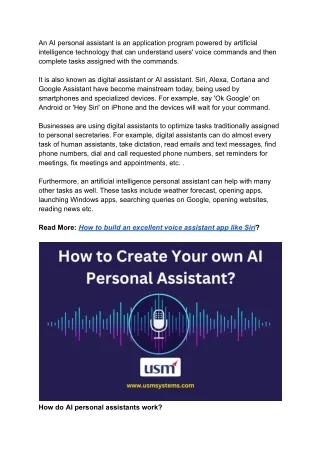 an ai personal assistant is an application