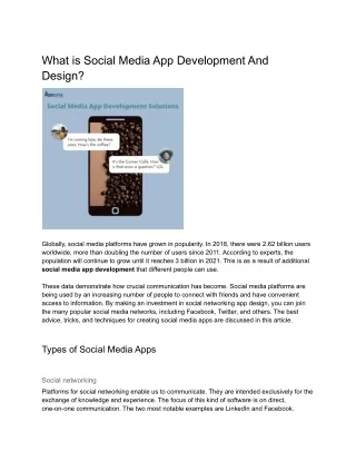 What is Social Media App Development And Design?