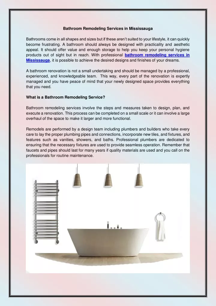 PPT - Bathroom Remodeling Services in Mississauga PowerPoint ...