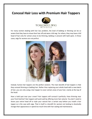 Conceal Hair Loss with Premium Hair Toppers