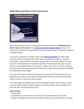 global microarray market trends and forecasts
