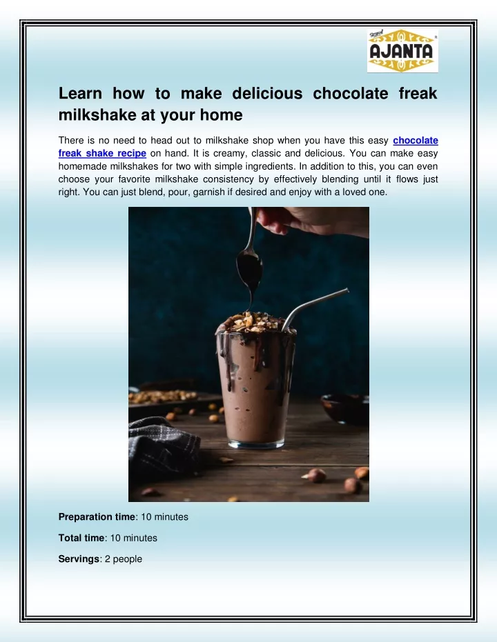 learn how to make delicious chocolate freak