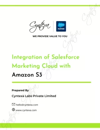 Integration of Salesforce Marketing Cloud with Amazon S3