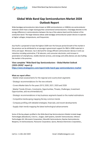 Global Wide Band Gap Semiconductors market report, and forecast to 2028