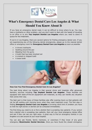 Top Implant Dentist Los Angeles - Vatan Dental Group