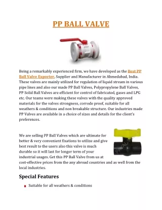 pp ball valve