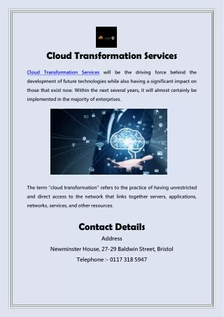 Cloud Transformation Services