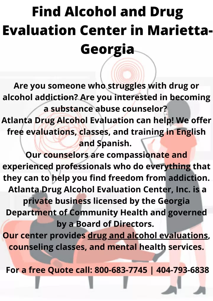 find alcohol and drug evaluation center