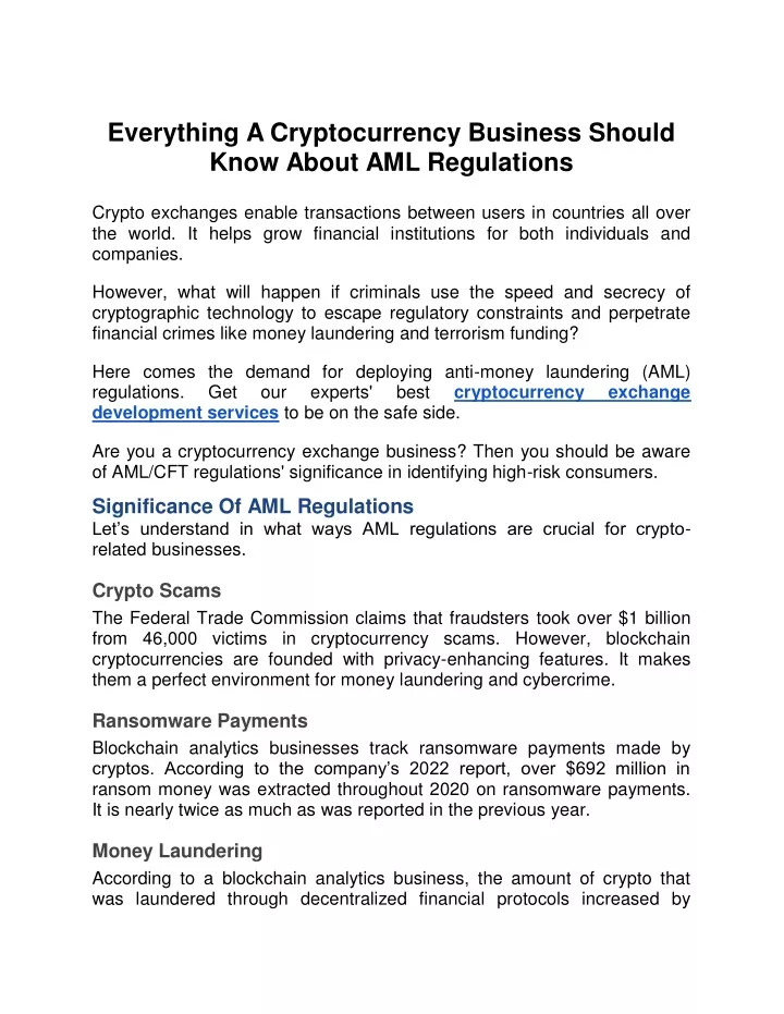 everything a cryptocurrency business should know
