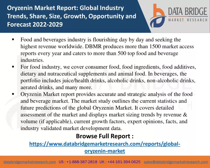 oryzenin market report global industry trends